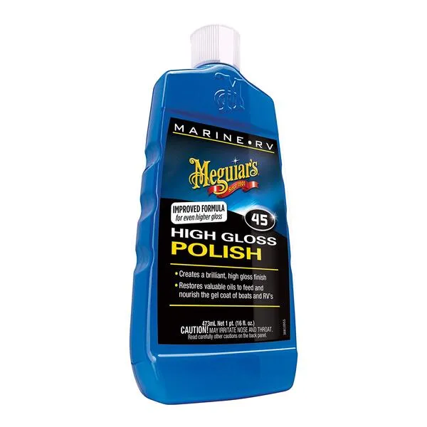 Meguiar\'s Marine/RV M4516 High Gloss Polish - Professional Grade Boat and RV Polish for a Sleek, High-Shine Finish for Fiberglass & Gel Coat - 16 Oz