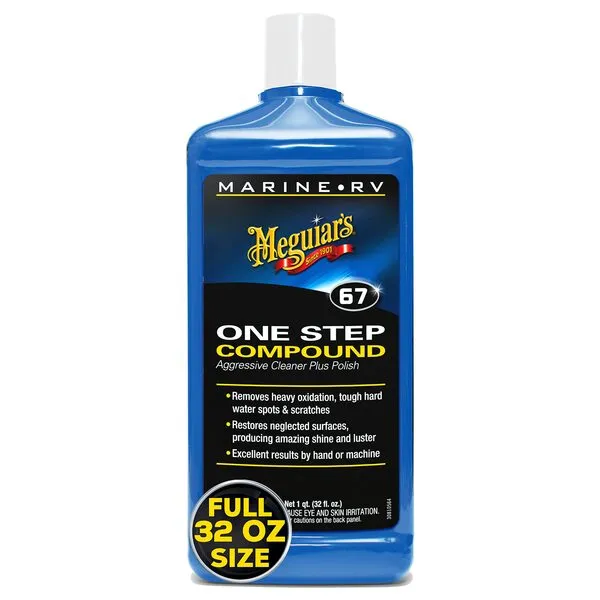 Meguiar's Marine/RV One Step Compound - Marine and RV Restorer That Removes Heavy Oxidation and Scratches While Restoring Gloss - 32 Oz