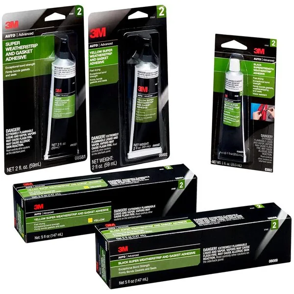 3M Black Weatherstrip Adhesive, 08011, 5 fl oz, 1 Per Pack