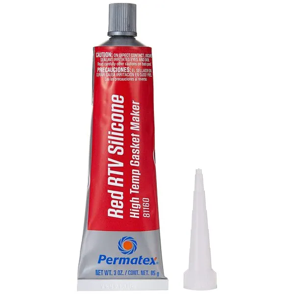 Permatex 81160 High-Temp Red RTV Silicone Gasket, 3 oz