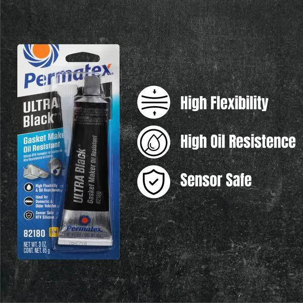 Permatex 82180 Ultra Black RTV Silicone Gasket Maker