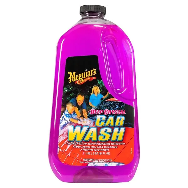 Meguiar's Deep Crystal Car Wash - Car Wash Shampoo that Cleans Paint, Enhances Gloss, and Preserves Wax Protection, pH Balanced Car Wash Soap with Excellent Foaming Action, 64 Oz
