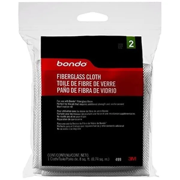 3M Bondo Fiberglass Cloth, 8 Sq Ft, Paintable, Use With Bondo Fiberglass Resin For Strong Waterproff Repairs, For Repairing Cars, Boats, Tubs, Showers, Sinks & More (00499)