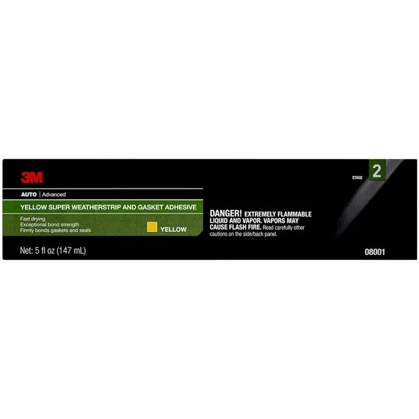3M Super Weatherstrip and Gasket Adhesive, 08001, Yellow, 5 fl oz Tube, 1 Per Pack