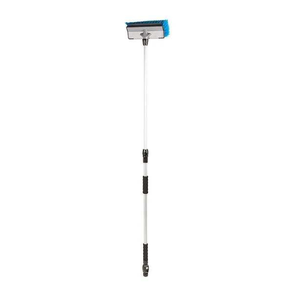 Camco 43633, RV Flow-Through Wash Brush | Features an Adjustable Handle, a Standard Garden Hose Connection, and an On/Off Button to Control Water Flow