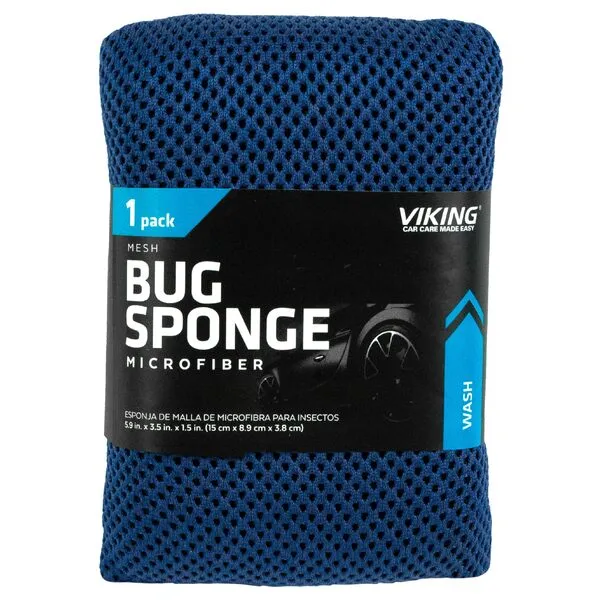 VIKING Mesh Bug Sponge, Car Wash Sponge for Cleaning Bugs and Tar, Royal Blue, 4 inch by 6 inch, 1 Pack