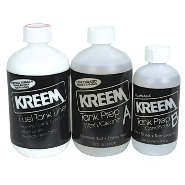 Kreem Gas Tank Sealer Kit Includes Prep Solutions & Sealant