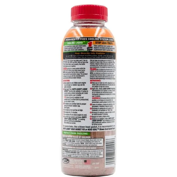 Bar's Leaks 1109 Block Seal Liquid Copper Intake and Radiator Stop Leak - 18 oz.