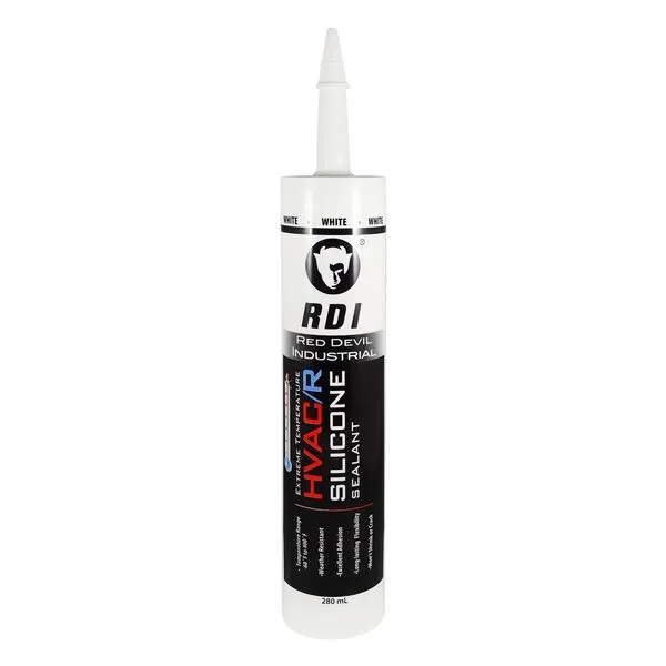 Red Devil 0896 Extreme Temperature HVAC/R Silicone Sealant, Long-Lasting Weather-Resistant Adhesive, 280 ml, White, 1-Pack