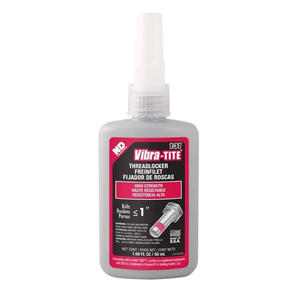 Vibra-TITE - 13150 131 Permanent Strength Anaerobic Threadlocker, 50 ml Bottle, Red