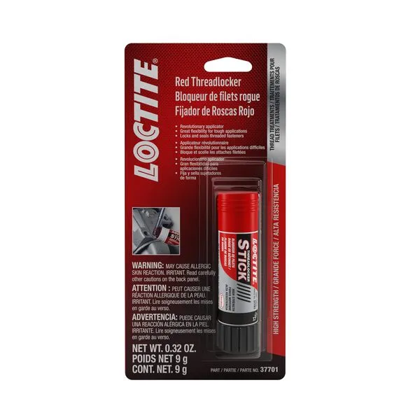 Loctite 268 Red Threadlocker Glue Stick: All-Purpose, High-Strength, Anaerobic, for Heavy-Duty Applications, Works on All Metals | Red, 9 Gram Wax Stick (PN: 37701-511537)