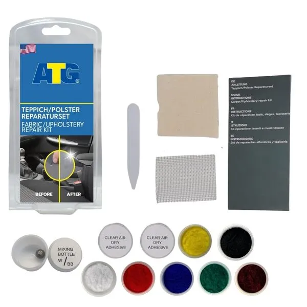 ATG® Upholstery Repair Kit - Car Seat Repair Kit Fabric - Fabric Repair Kit - Carpet Repair Kit - Car Seat Patch - Burn Hole Repair Kit Car - Sofa Repair Kit - Car Seat Leather Repair