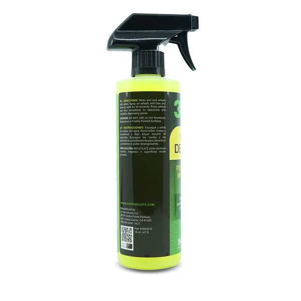 3D Yellow Degreaser Wheel & Tire Cleaner - Safely Removes Brake Dust & Dirt from Wheels & Tires - All-in-One Car Wash Detailing Spray 16oz.