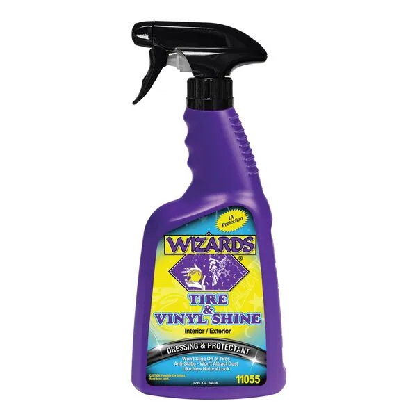 Wizards Tire and Wheel Vinyl Shine - Dressing and Protectant Spray - Professional Automotive Detailing Spray Bottle Refill - Cleans and Protects Tires, Wheels and Trim - 22 oz