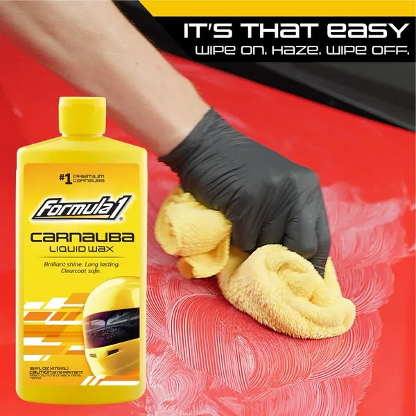 Formula 1 Carnauba Liquid Car Wax – Carnauba Wax for High-Gloss Shine – 12 Months Protection Car Polish – Car Wax Polish with Advanced Micro Polishers – Car Detailing Supplies (16 oz)