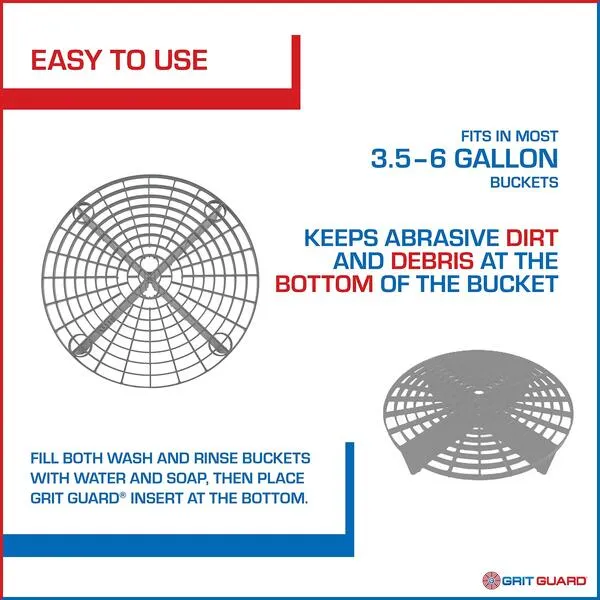 GRIT GUARD - The Original Grit Guard Insert Separates Grit From the Mitt (SILVER, 2 PACK)