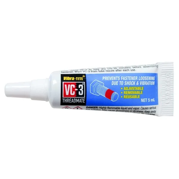 Vibra-TITE 213 VC-3 Threadmate Threadlocker, -65 to 165 Degree F, 5mL Tube, Red