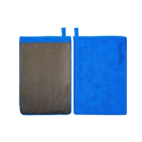 Ragnify Pack of 2 Clay Mitt Auto Detailing Medium Grade Alternative Mitt for Flawless Removal of Surface Bonded Micro Contaminant (Blue)