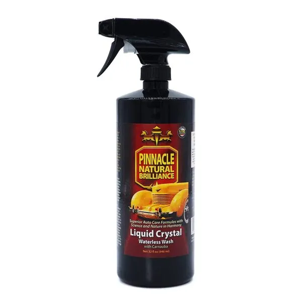 Pinnacle Liquid Crystal Waterless Wash with Carnauba (32 oz) - Eco-Friendly, High-Gloss Shine, Year-Round Solution