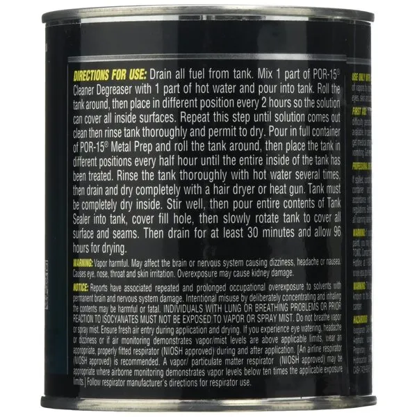 POR-15 Fuel Tank Sealer, Stops Rust, Corrosion and Leaks, Seals Pinholes and Seams, Non-Porous, Flexible Film, 16 Ounces