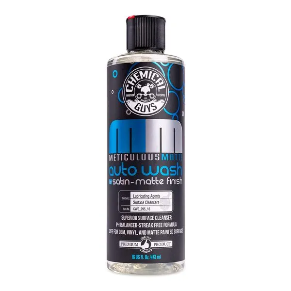 Chemical Guys CWS_995_16 Meticulous Matte Car Wash Soap (For Foam Cannons, Foam Guns or Bucket Washes) Safe for Satin & Matte Finish Paint, 16 oz, Fruity Bubble Gum Scent