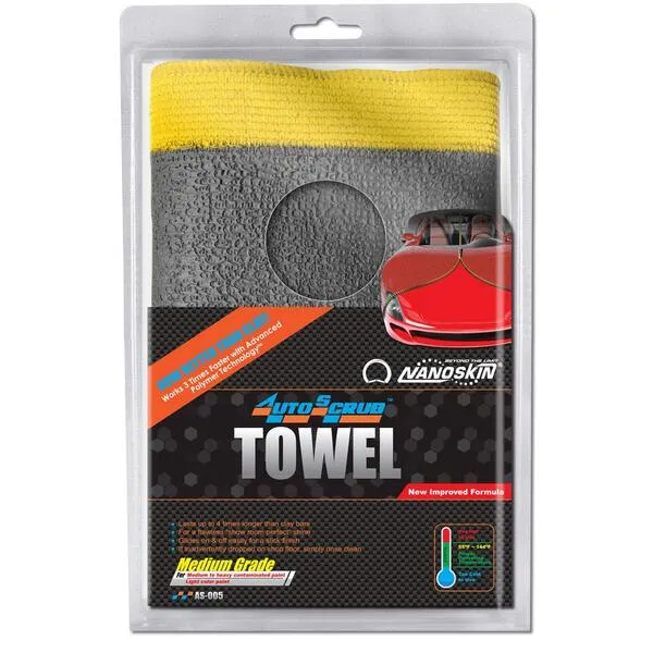 Nanoskin AUTOSCRUB Surface Prep Towel Medium Grade- Patented Clay Bar Replacement Tool to Remove Embedded Contaminants Before Wax & Coating | Safe for Painted Surface, Glass, Plastic, Metal & More 12