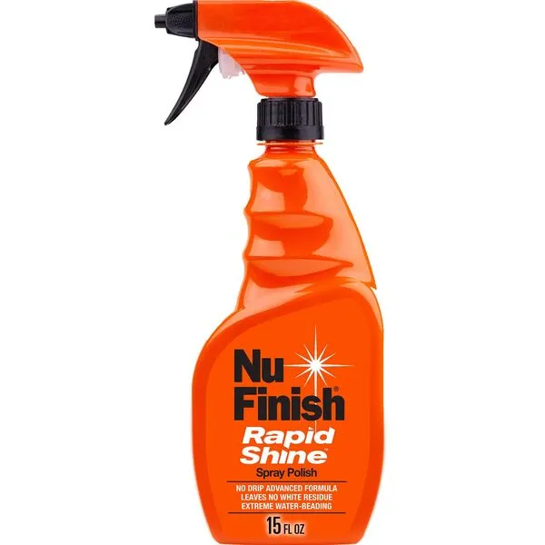 Nu Finish Rapid Shine Spray Polish, No Drip Advanced Cleaner Leaves No Residue, 15 Oz