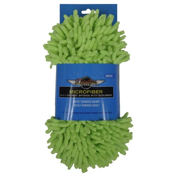 Eurow Detailer\'s Preference Car Sponge Super Absorbent Microfiber Chenille Wash and Detail Double Sided with Scour Scrubber