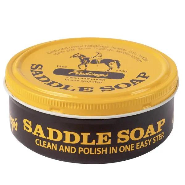Fiebing\'s Yellow Saddle Soap for Leather (12 oz Tin) - Leather Cleaner & Conditioner to Soften, Protect & Restore Leathercraft - Leather Soap for Car Seat, Couch, Shoe, Purse, Boot, Bag, & Saddles