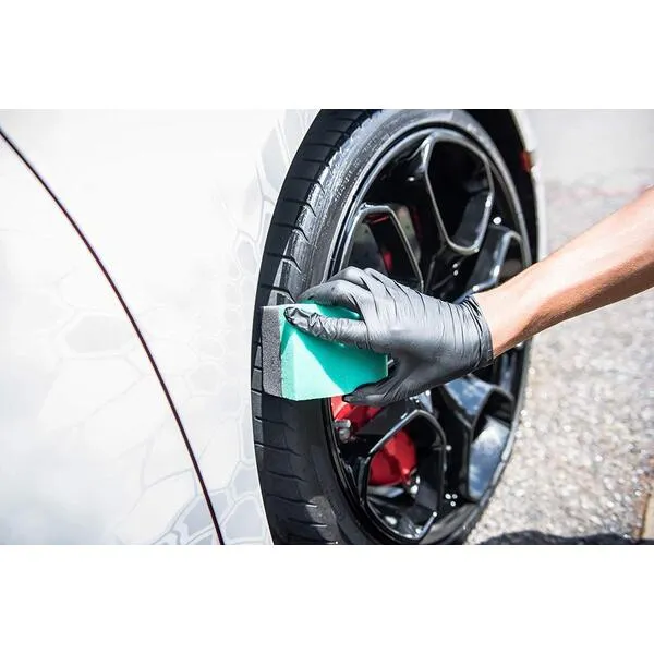 Tire Dressing Applicator, Double Wide Curved Sponge, Durable and Reusable, Car Tire Shine Applicator Pad, Auto Wheel Detailing Foam (12 Pack)