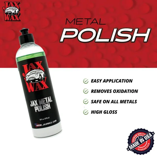Restore The Shine on Your Metal Surfaces with Jax Metal Polish - Effortless and Versatile Solution for All Metal Types and Finishes - Available in 16 oz - Ideal for Car Enthusiasts and Boat Owners