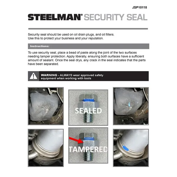 Steelman 1-Ounce Security Seal, Pack of 10, Bright Blue Stands Out on Automobile/Motorcycle Components, Adheres to Both Metal and Plastic, Durable, Quick-Drying