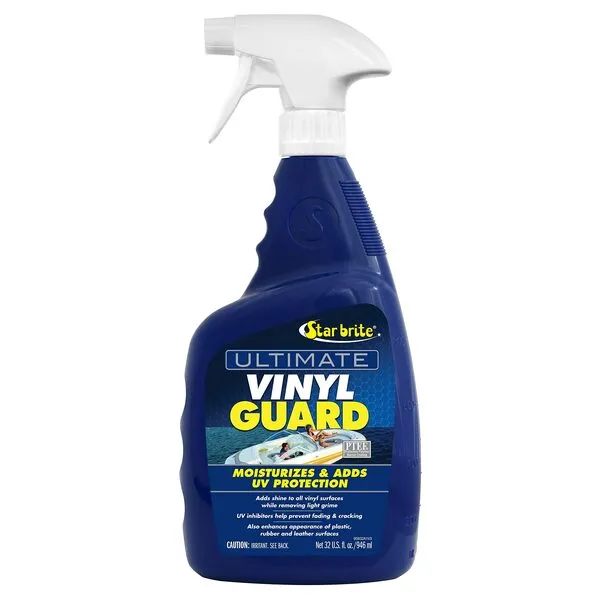 STAR BRITE Ultimate Vinyl Guard - Spray on Protection & Shine - Prevent Fading & Cracking - Keep Vinyl, Leather, Plastic & Rubber - 32 OZ (095932),blue