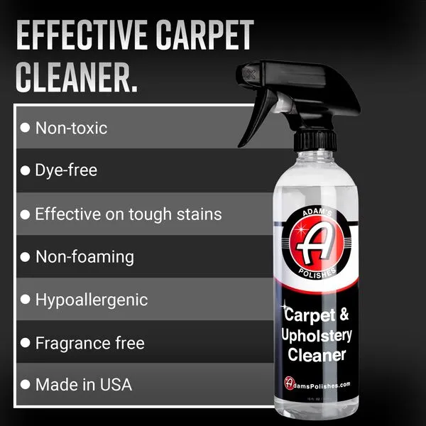 Adam\'s Polishes Carpet & Upholstery Cleaner - Powerful Car Carpet Cleaner for Auto Detailing, Fabric Interior Solution, Stain Remover Spray for Seat, Floor Mats (128 fl. oz (Gallon))