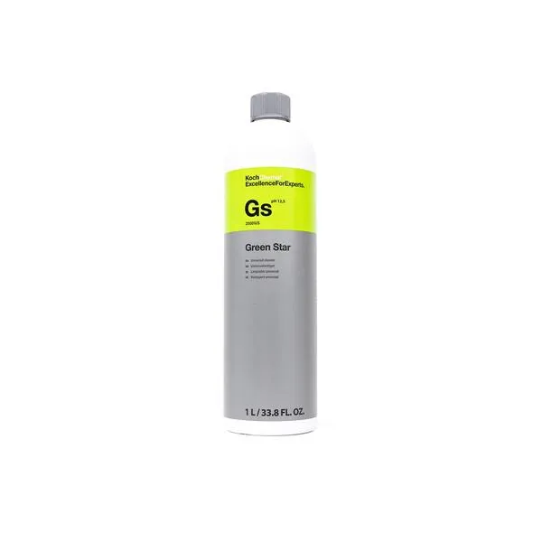 KOCHCHEMIE Green Star - Highly Concentrated Universal Cleaner; Phosphate and Solvent Free, Auto Interiors and Exteriors, Engine Cleaning, Machinery, Commercial Use, Workshops, Industrial (1 Liter)