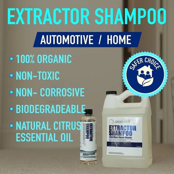 Nanoskin EXTRACTOR SHAMPOO Low Foaming Carpet Cleaner 5 Gallons - Machine Use Upholstery Cleaner, Stain Remover & Odor Eliminator on Rug Car Upholstery Carpets | For Automotive, Home, Office & More