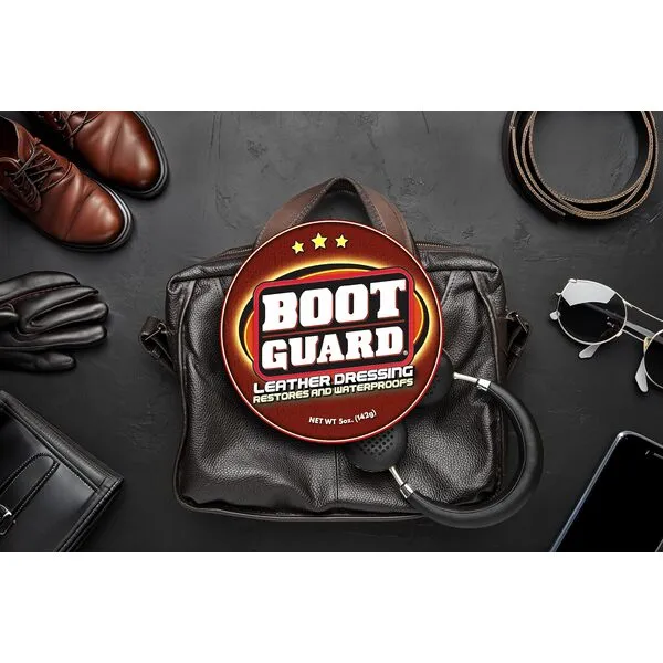 Boot Guard Leather Dressing: Restores and Conditions Leather Boots, Shoes, Automotive Interiors, Jackets, Saddles, Unscented, 5 Ounce Jar