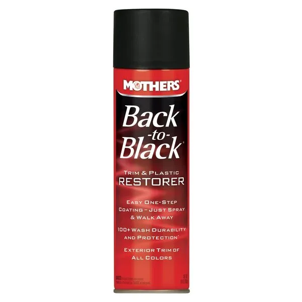 Mothers 06110-6 Back-to-Black Trim & Plastic Restorer Aerosol, 10 oz., (Pack of 6)