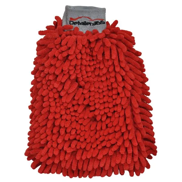 Detailer 365 Premium Red Microfiber Car Wash Mitt (Single)
