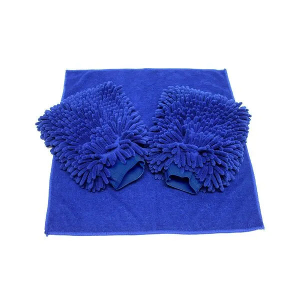 UTowels Microfiber Wash Mitt - 2 Pack Large Size Plus 1 Free Large Microfiber Wash Cloth - Wash Glove - Scratch Free - Lint Free