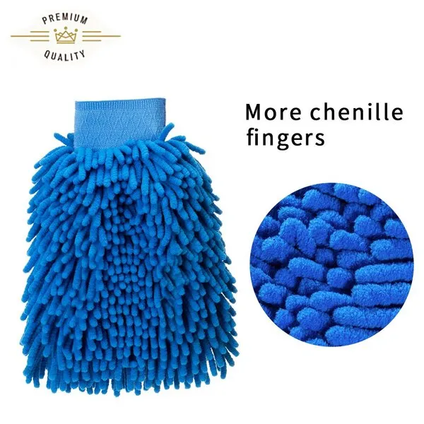 Mr.Ho 2 Pack Super Absorbent Premium Chenille Microfiber Wash Mitt,Double-Sided,Scratch- Free,Lint-Free (GB)