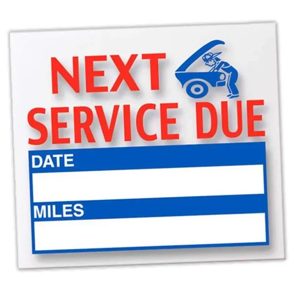 Donkey Auto Products Generic Next Service Due Reminder Static Cling Window Stickers – Oil Changes, Tune-Ups, Tire Rotations (100 per Pack)