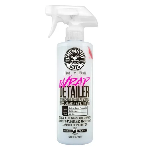 Chemical Guys SPI21716 Wrap Detailer Gloss Enhancer & Protectant, (Designed for Wraps, Graphics, Clear Bra & Paint Protection Film) For Cars, Trucks, SUVs, RVs, Motorcycles & More, 16 fl oz