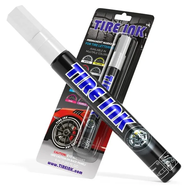Tire Ink | Paint Pen for Car Tires | Permanent and Waterproof | Carwash Safe (White, 1 Pen)