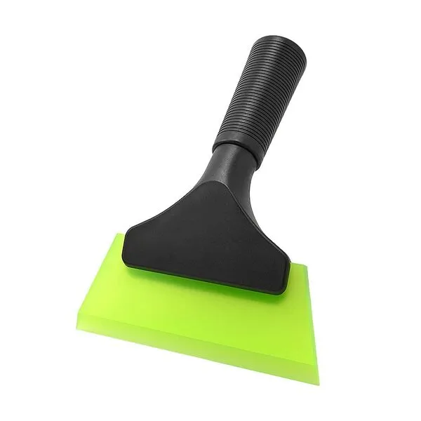 FOSHIO 5.12in x 6.69in Squeegee with Green Rubber Blade, Non-Slip Handle - Automotive Cleaning Tool