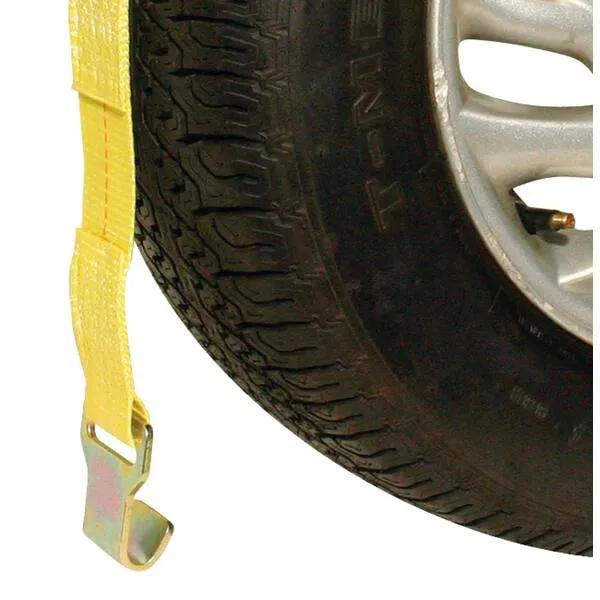 VULCAN Wheel Dolly Tire Harness with Flat Hooks - Bonnet Style - Classic Yellow - 1,665 Pound Safe Working Load - 2 Pack