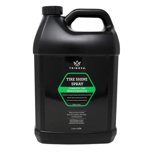 TriNova Tire Shine Gallon Size - Leaves Brilliant Wet Looking Shine, Perfect for Detailer. Best Dressing for Slick Finish on Tires, Rubber, Wheels. Bulk gal 128oz