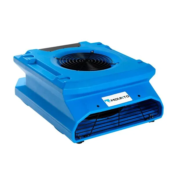MOUNTO 1/4hp 1200cfm Low Profile Air Mover Carpet Dryer, 2 Speed Floor Fan w/Dual GFCI Outlet, Stackable, Lightweight Air Mover Blower- Ideal for Water Damage Restoration, Construction, Cleaning