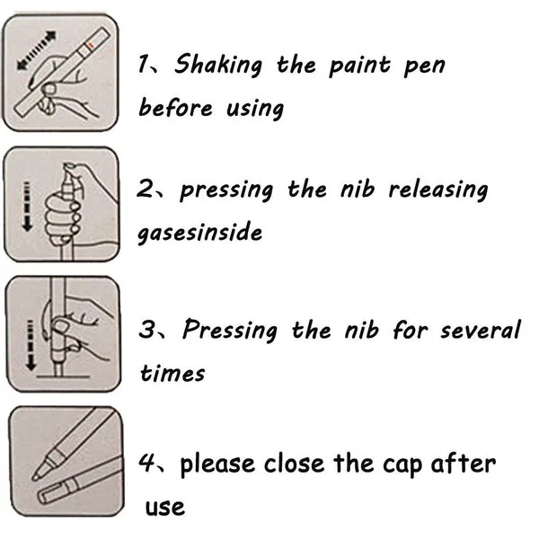 Nicebee 12pcs White Waterproof Permanent Car Tyre Tire Tread Paint Marker Pen Tire Pen