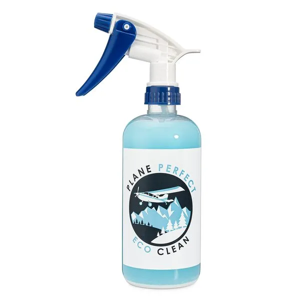 Plane Perfect Ecoclean Waterless Cleaner - 16oz, High Glossy Carnauba Wax Spray, Removes Dirt & Grime With Quick Detailer Spray, Waterless Wash and Wax for Airplanes, Cars, Bikes